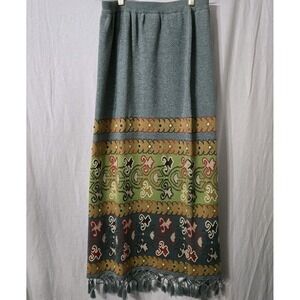 Double D Ranch Maxi Skirt Womens Med Linen Cotton Heavy Blend Western Aztec
